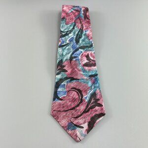 Windridge Mervyn's Pink / Blue Floral Men's Tie 4" x 60" Vintage